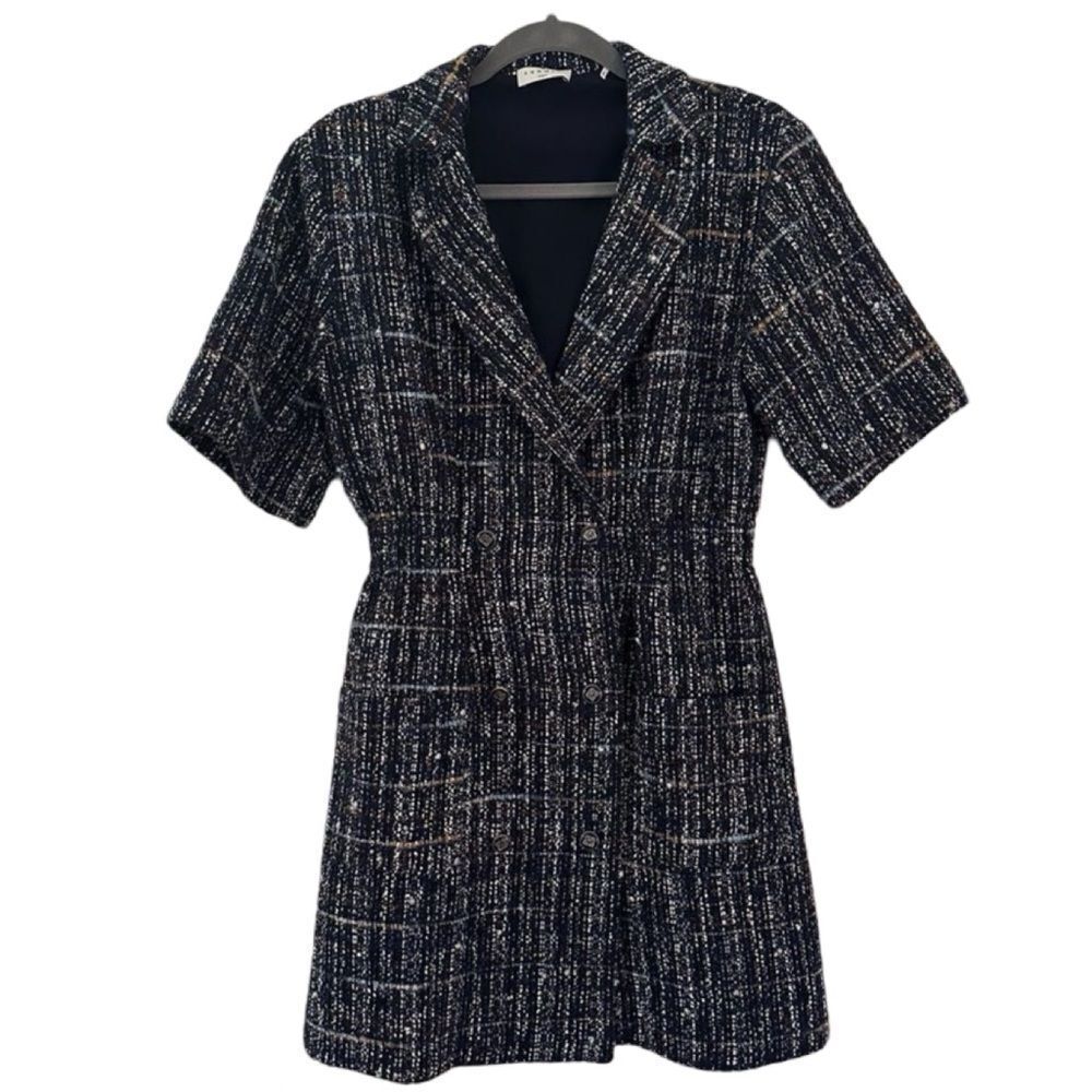 Sandro Paris Alizou double-breasted bouclé-tweed mini dress - Picture 1 of 11